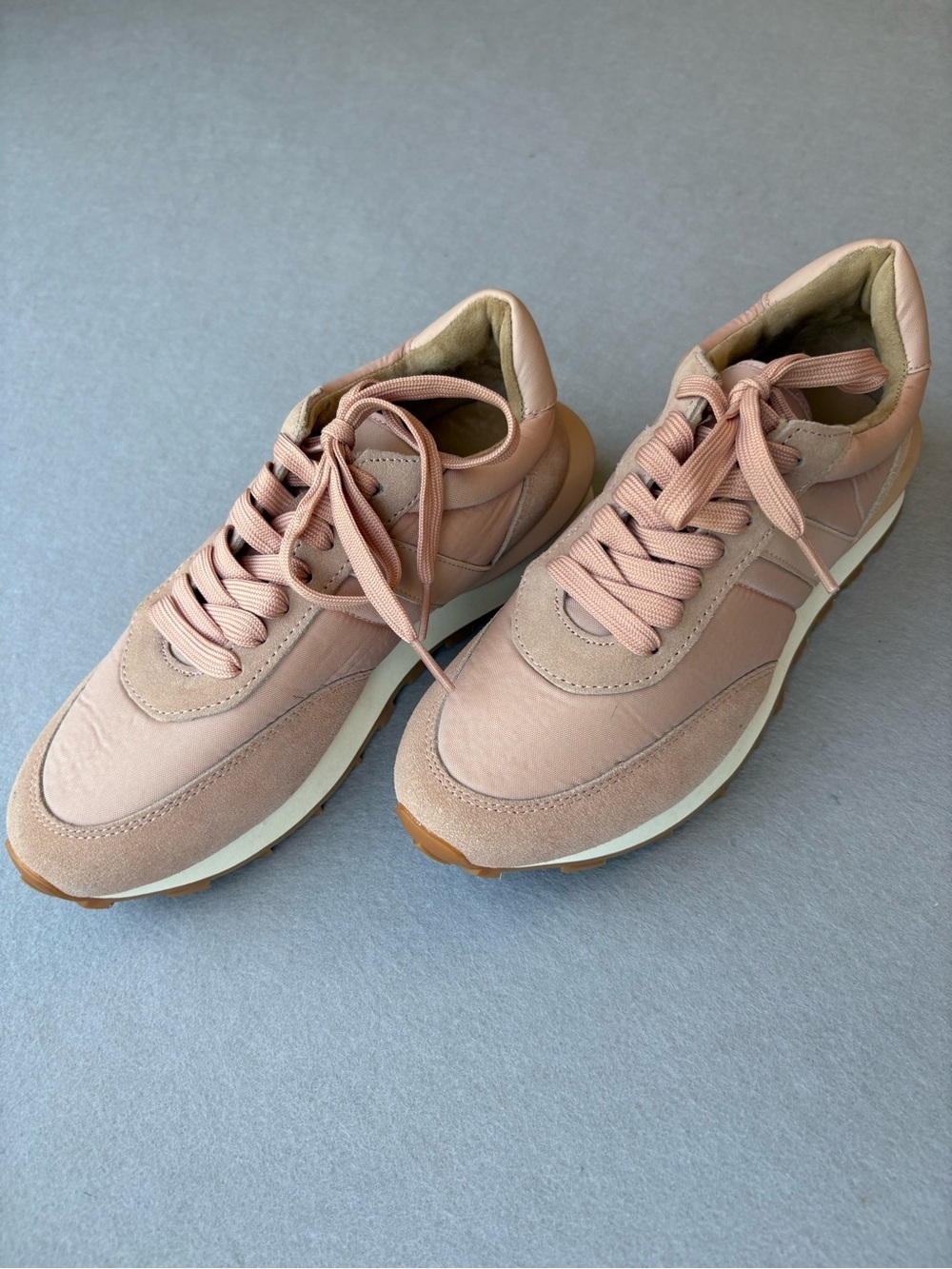 J Slides Eddie Lace Up Sneakers in Pink Blush sz 6 Women’s Casual Nylon